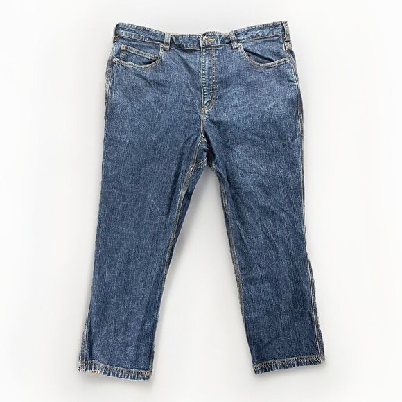 Duluth Trading Flex Ballroom Relaxed Fit Jeans Mens Size 44x28 Blue Straight - Picture 1 of 7
